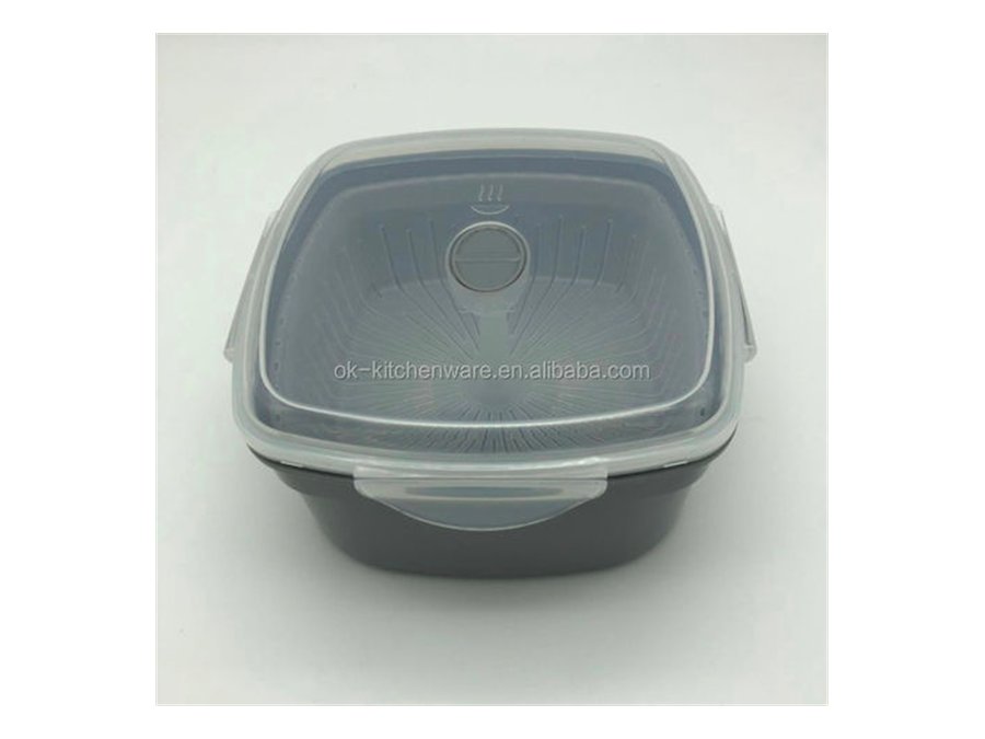 Plastic Microwave Steamer with Vent Lid